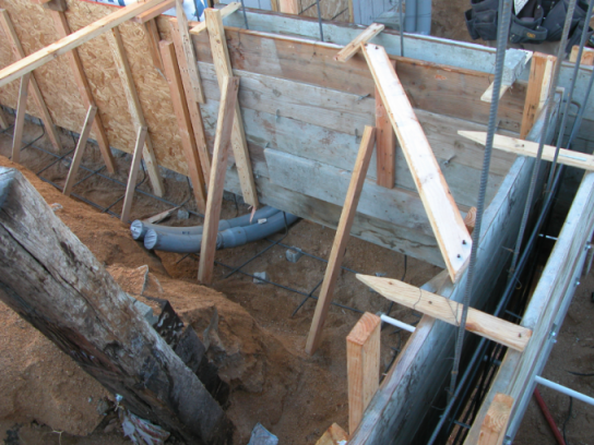 Underground electrical & a retaining wall